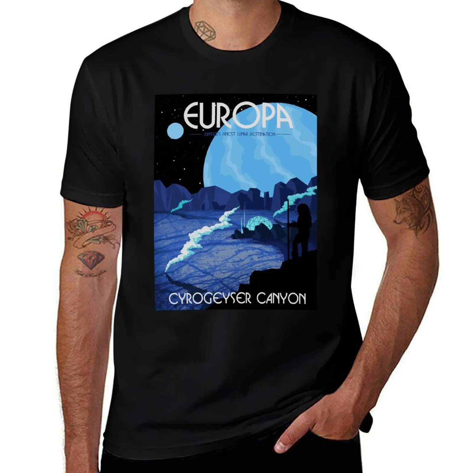 T-shirt Europa Tourism Poster, T-shirt décontracté durable