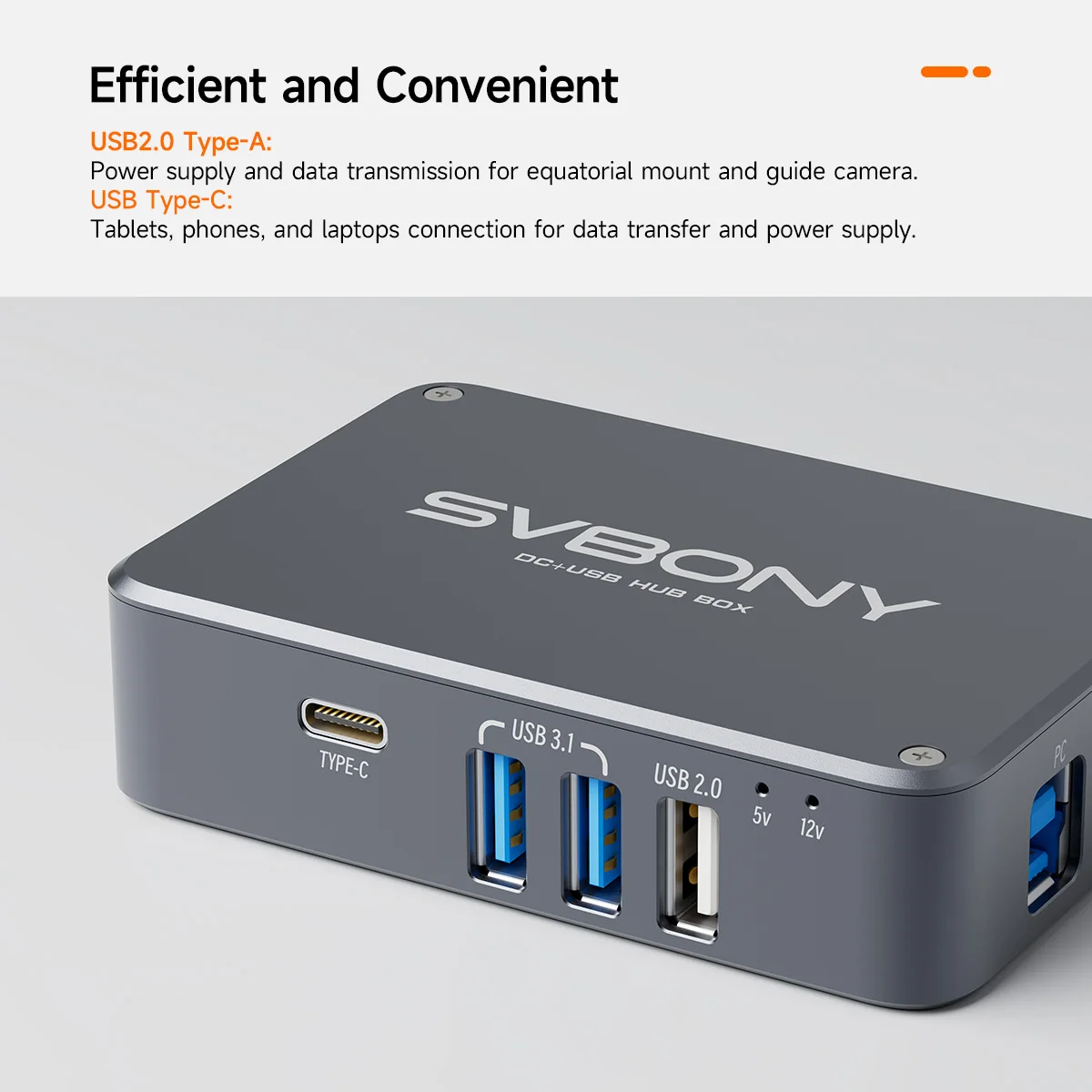 Svbony SV241 Astronomy Micro DC+USB HUB Box USB3.1 High-speed Readout Output & Type-C Interface for Astrophotography