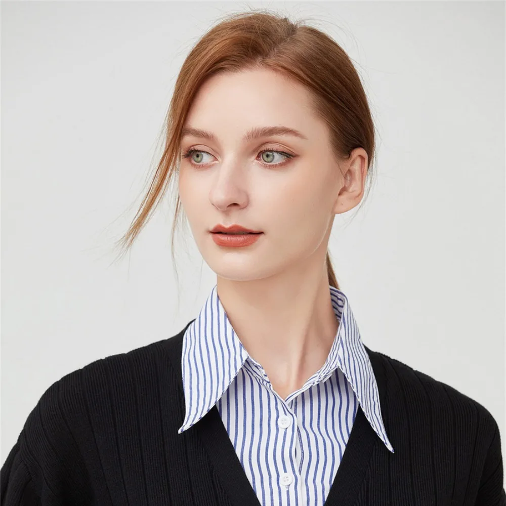 Detachable Stripe Shirt Fake Collar Comfortable Decorative Fake Hand Sleeves Commute Easy To Wear False Wrist Cuffs Photo Props