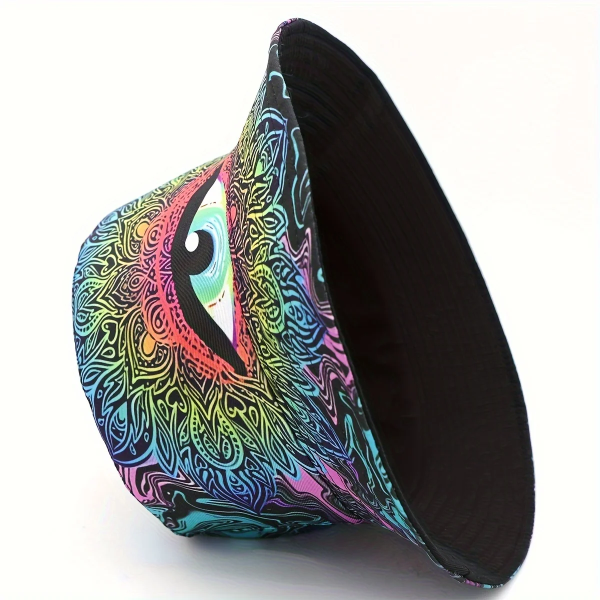 Vibrant All-Seeing Eye Print Bucket Hat For Men And Women Lightweight Sun-Protective Perfect For Parties And Outdoor