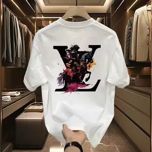 Kısa kollu tişört baskılı erkek, Kore Versiyonu, gençlik moda Trendinde son Derece Çok Yönlü Yarım Kollu, Hafif, Lüks, Gündelik, Trendler Erkek lüks tişörtün 6 büyük satışı-5 numara