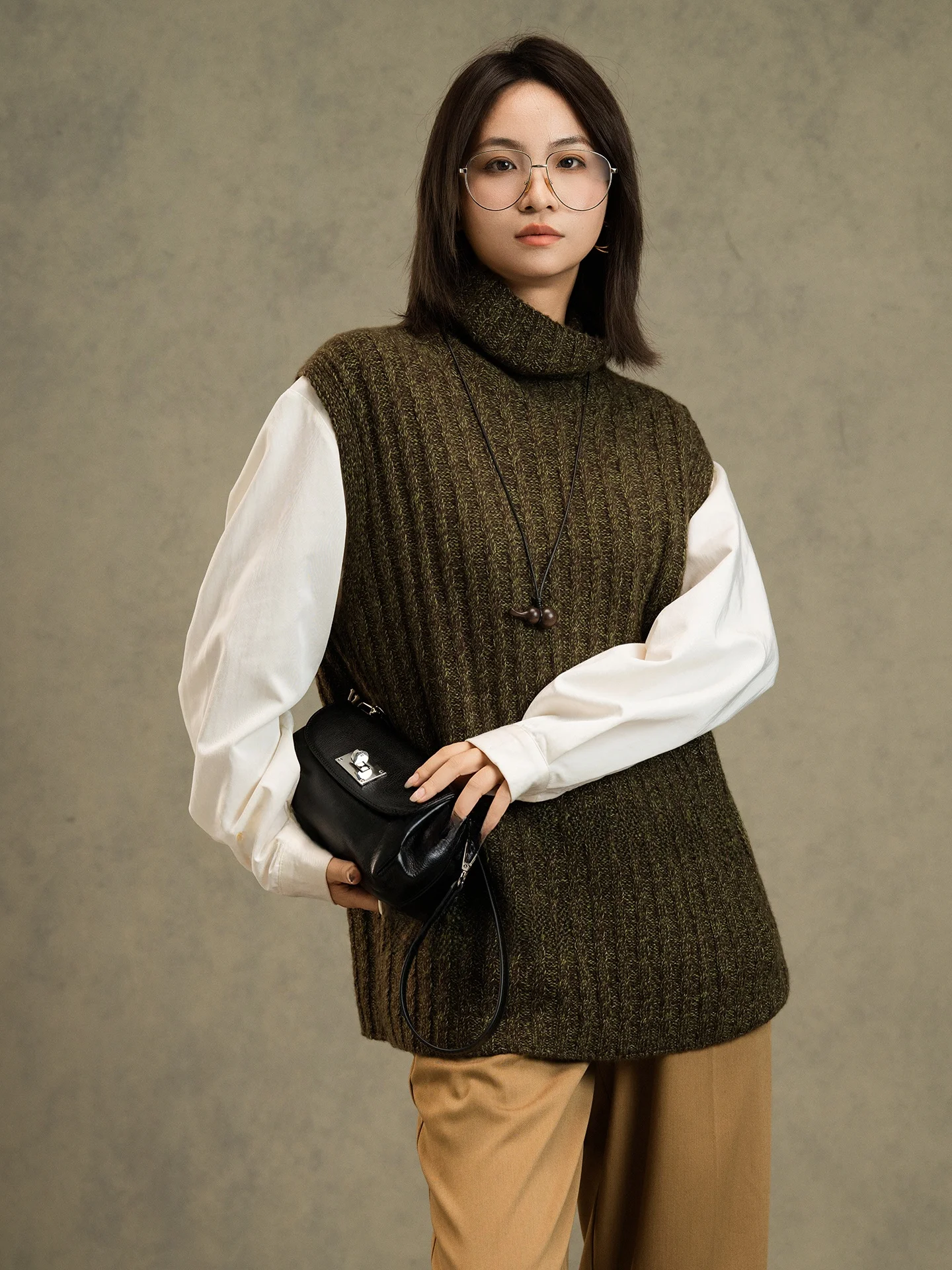 

Вязаный свитер Belin Winter Elegance из шелка и шерсти, с высоким воротником, средней длины, модный топ для женщин, утепленный трикотаж