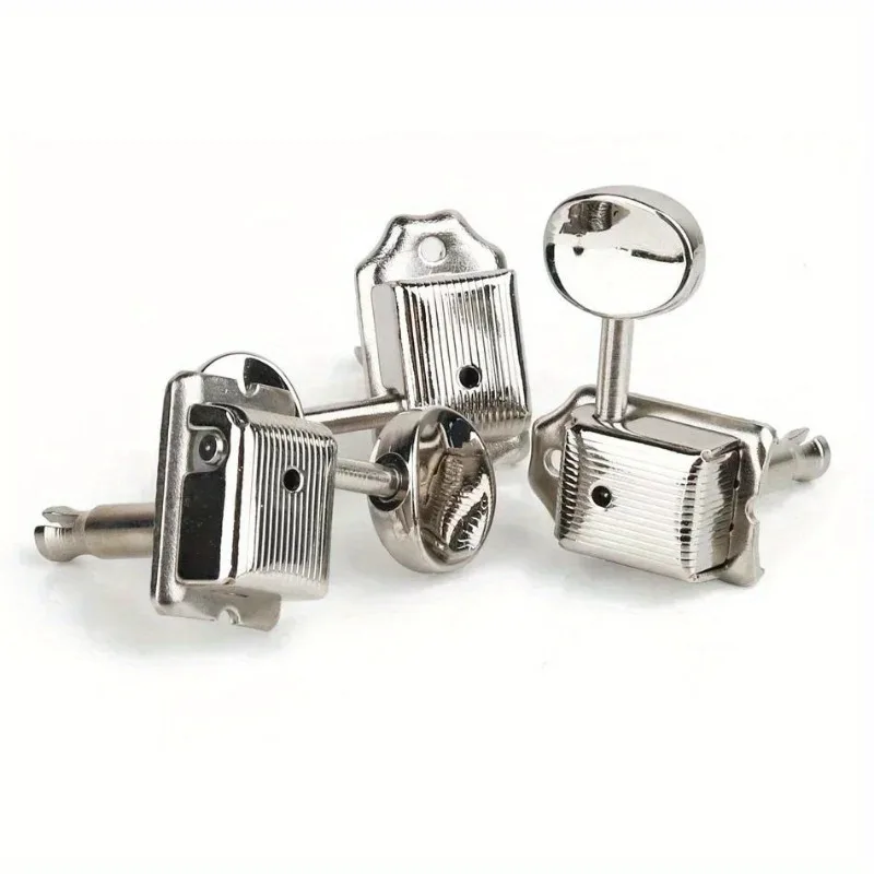 One Set of 6-in-line 6R Nickel Silver Vintage Electric Guitar Machine Heads Tuners Tuning Key Pegs Guitar Accessories view 6