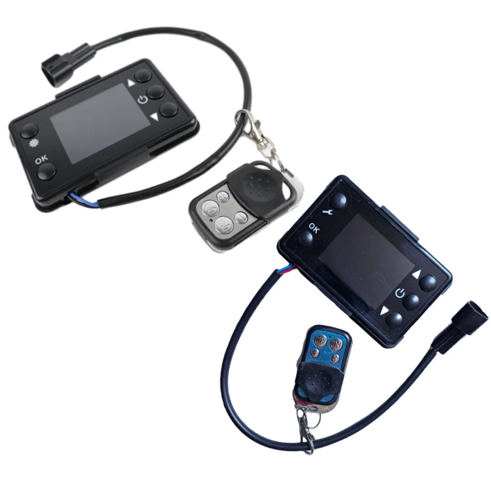 12V/24V LCD Monitor Switch Control Board With 4 Buttons Remote Controller For 2KW-5KW Diesel Air Parking Heater