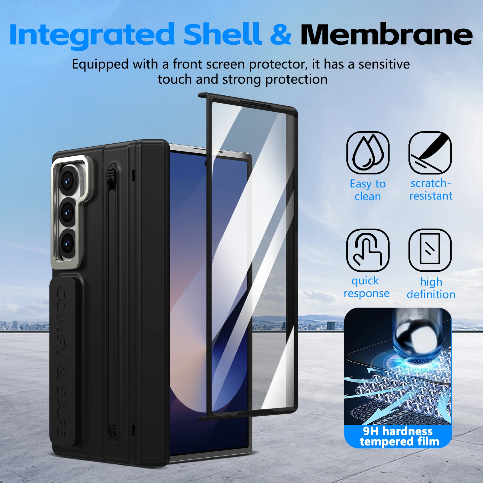 Full Coverage Case for Samsung Galaxy Z Fold7 5G Fold6 Fold 6 7 5 4 3 Fold4 Fold3 Fold5 Tempered Glass Film Pen Stylus Cover