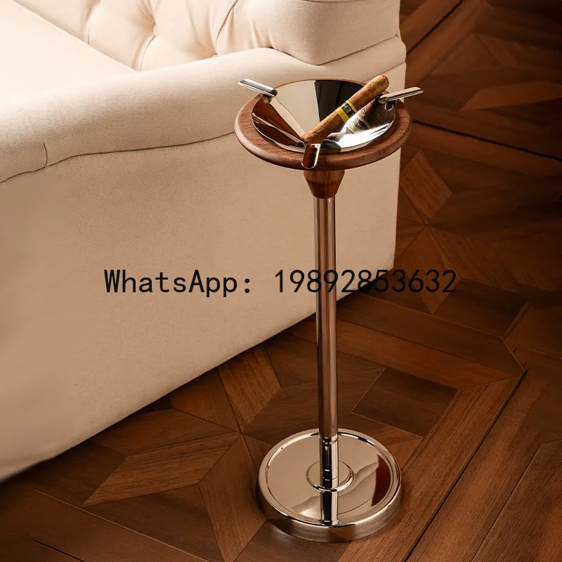 

Stainless steel light luxury ashtray - home living room coffee table vertical ashtray ornament