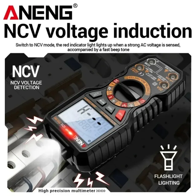 

ANENG SZ12 Multimeter NCV Voltage Induction AC/DC Tester 20mF Capacitor Test 20A Meter Hz Ohmmer Neutral/Hot Wire Detect Tools