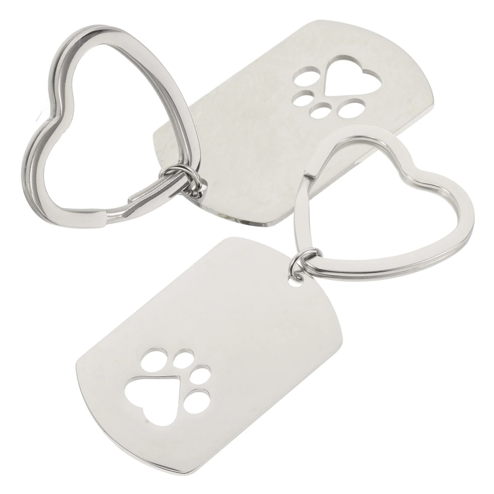 Porte-clés miroir en acier inoxydable 304 pour collier de chien, urne pour animal de compagnie, bijoux, étiquette, mémorial, porte-cendres, 2 pièces