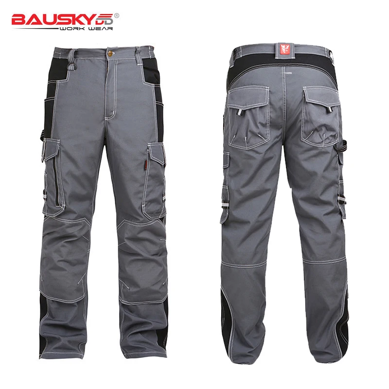 Multi-Pockets Casual Cargo Work Pants Man Mechanic Working Pants Polycotton Trousers Wear-resistance