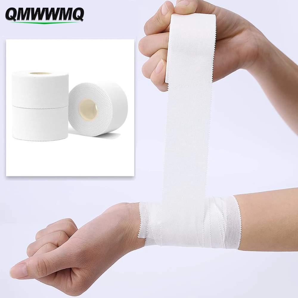 1 Roll White Sports Medical Athletic Tape, No Sticky Residue & Easy to Tear  for Athletes, First Aid Injury Wrap: Fingers Ankles