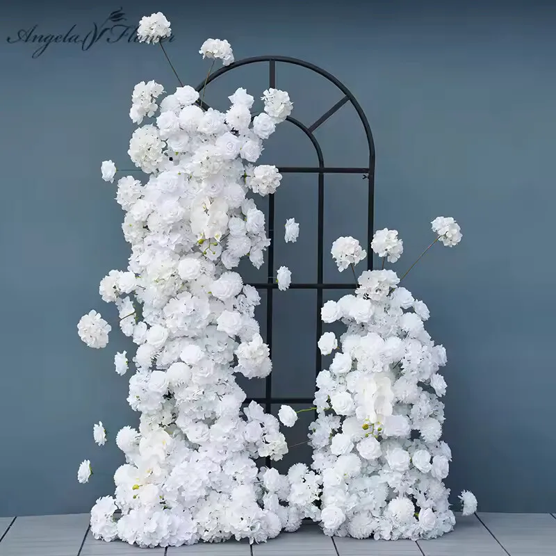 

5D Pure White Orchid Pom Poms, Wedding Backdrop Arch, Ground Decoration, Flower Arrangement, Event and Party Garden Accessories