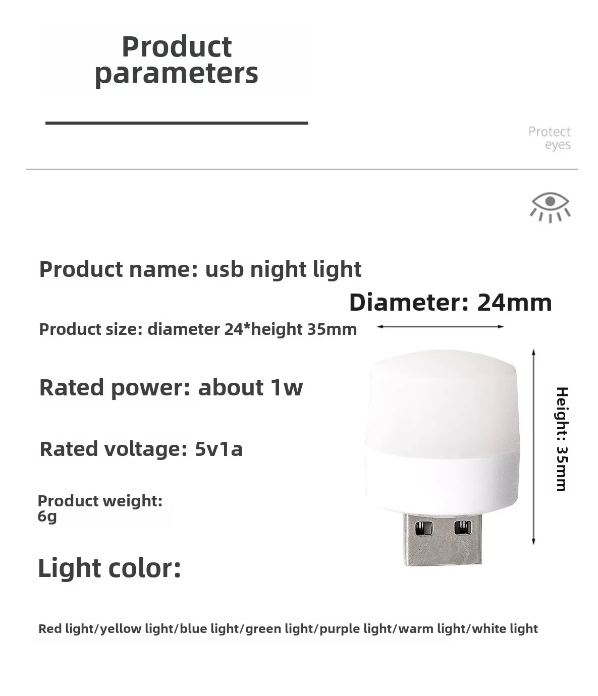 USB Energiesparende Nachtlicht Power Bank LED Augenschutz Computer Mobile Power Lade Kopf Licht Kleine Runde Glühbirne