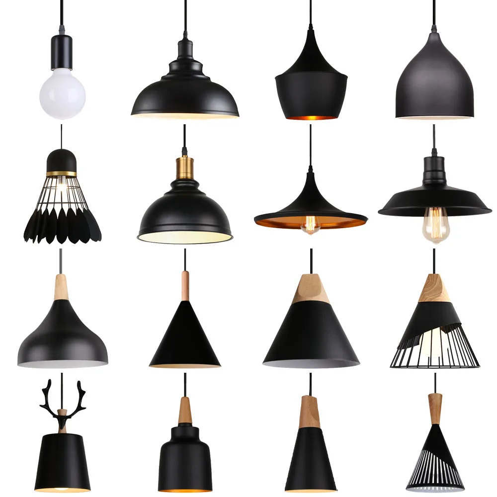 

Vintage LED Iron Lampshade Retro Chandeliers Pendant Lights for Loft Kitchen Dining Bedroom Home Indoor Lighting Hanging Lamp