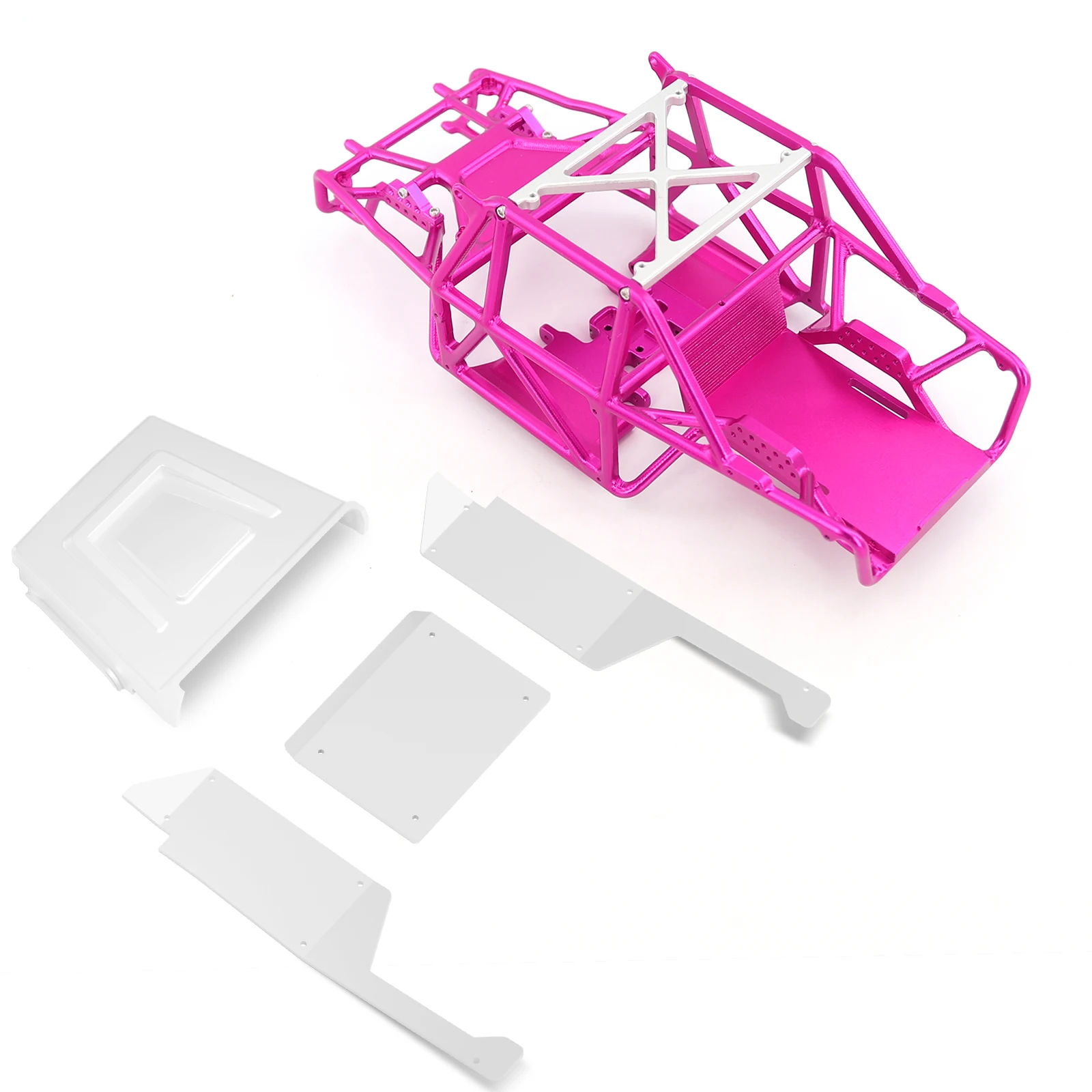 โครงรถ OGRC แบบมีโรลเคจ ทำจากอะลูมิเนียมอัลลอยด์ทั้งหมด + แชสซี + ตัวถัง สำหรับรถ Axial SCX24 Bronco JLU B-17 C10 ขนาด 1/24 รุ่นอัพเกรด