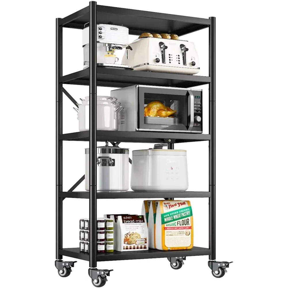 

5 Tier Heavy Duty Metal Storage Shelf, 1156LBS Capacity, Adjustable Shelves, 65.4"H*31.5"W*15.7"D, Kitchen Garage Shelvin