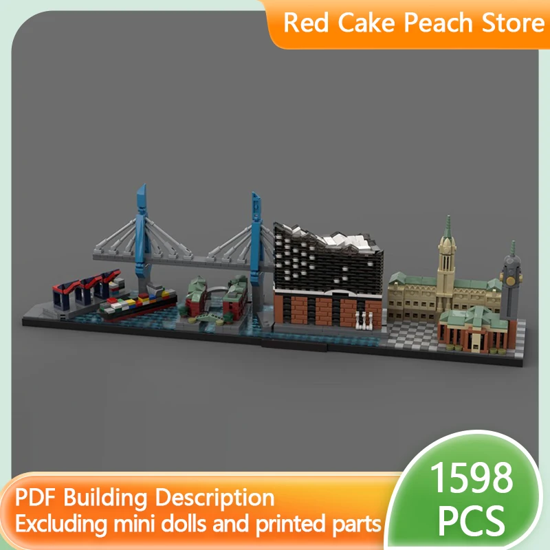 

City Street View Model MOC Building Bricks Capital Miniature Scene Modular Technology Children Holiday Gifts Assemble Toys Suit