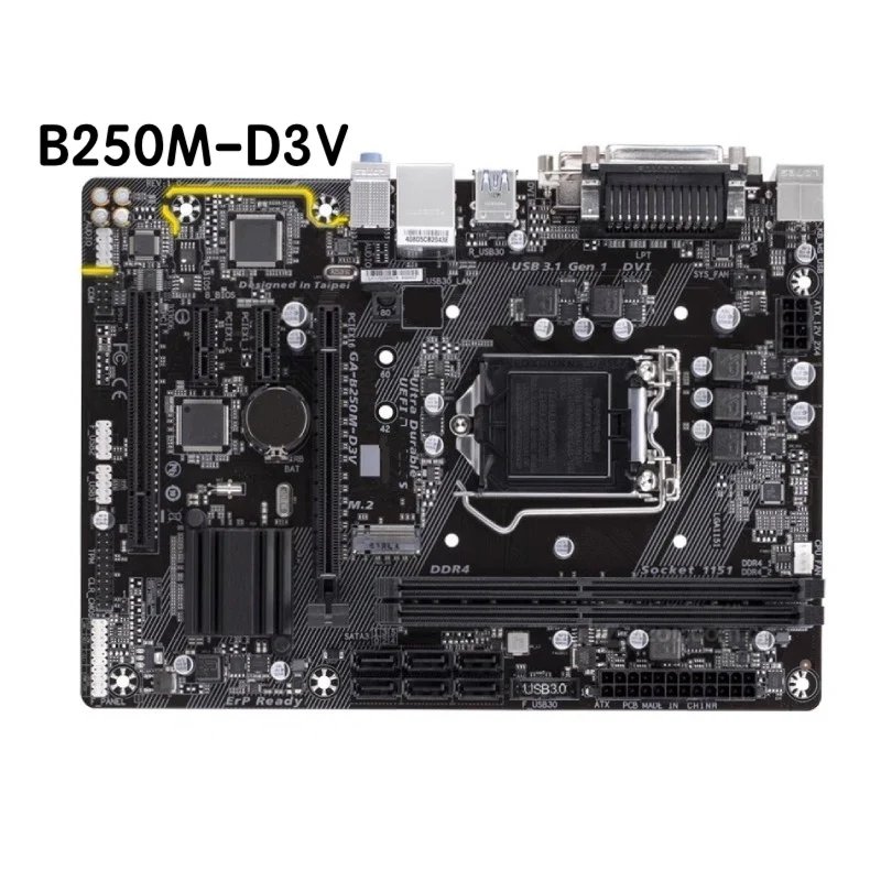 

For Gigabyte GA-B250M-D3V Motherboard B250M D3V LGA 1151 DDR4 Mainboard 100% Tested OK Fully Work Free Shipping