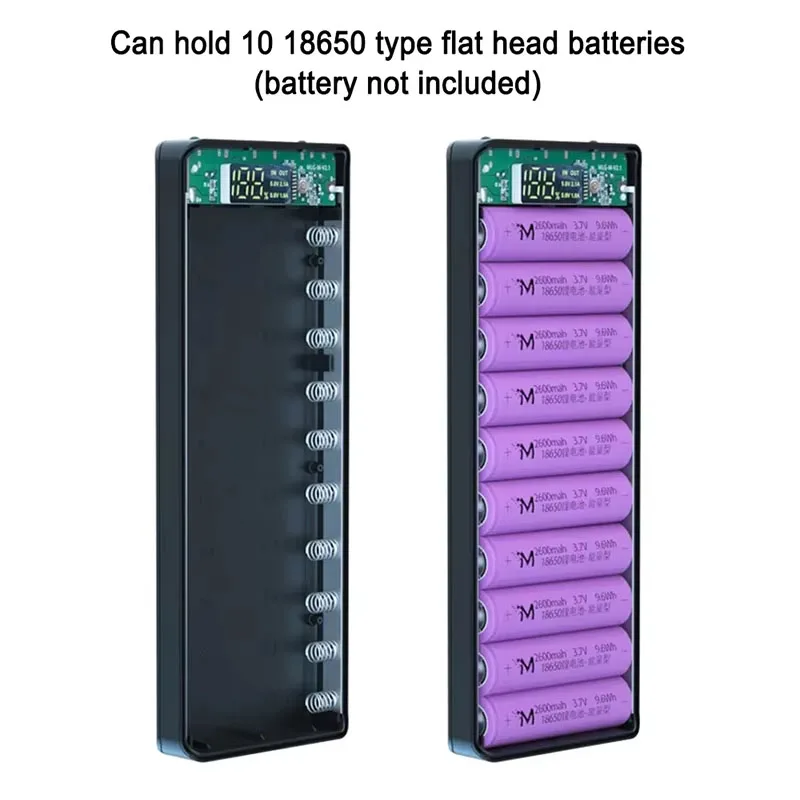 8/10*18650 Power Bank Cases Battery Holder Portable Dual USB Type C Charge Shell for iPhone Xiaomi Huawei 18650 Battery Cases