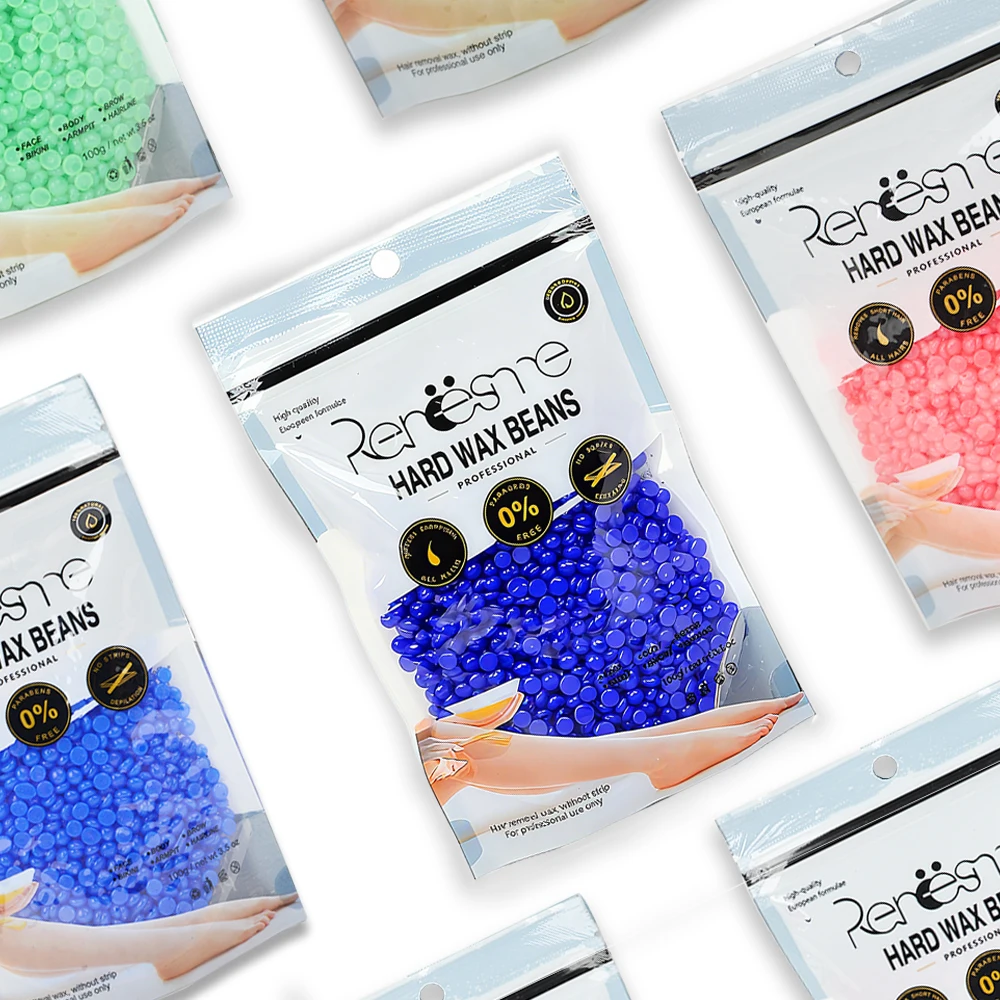 100g/200g/400g de granos de cera dura para depilación-sin tira de cuentas de cera depilatoria para máquina calentadora de cera perla brasileña europea
