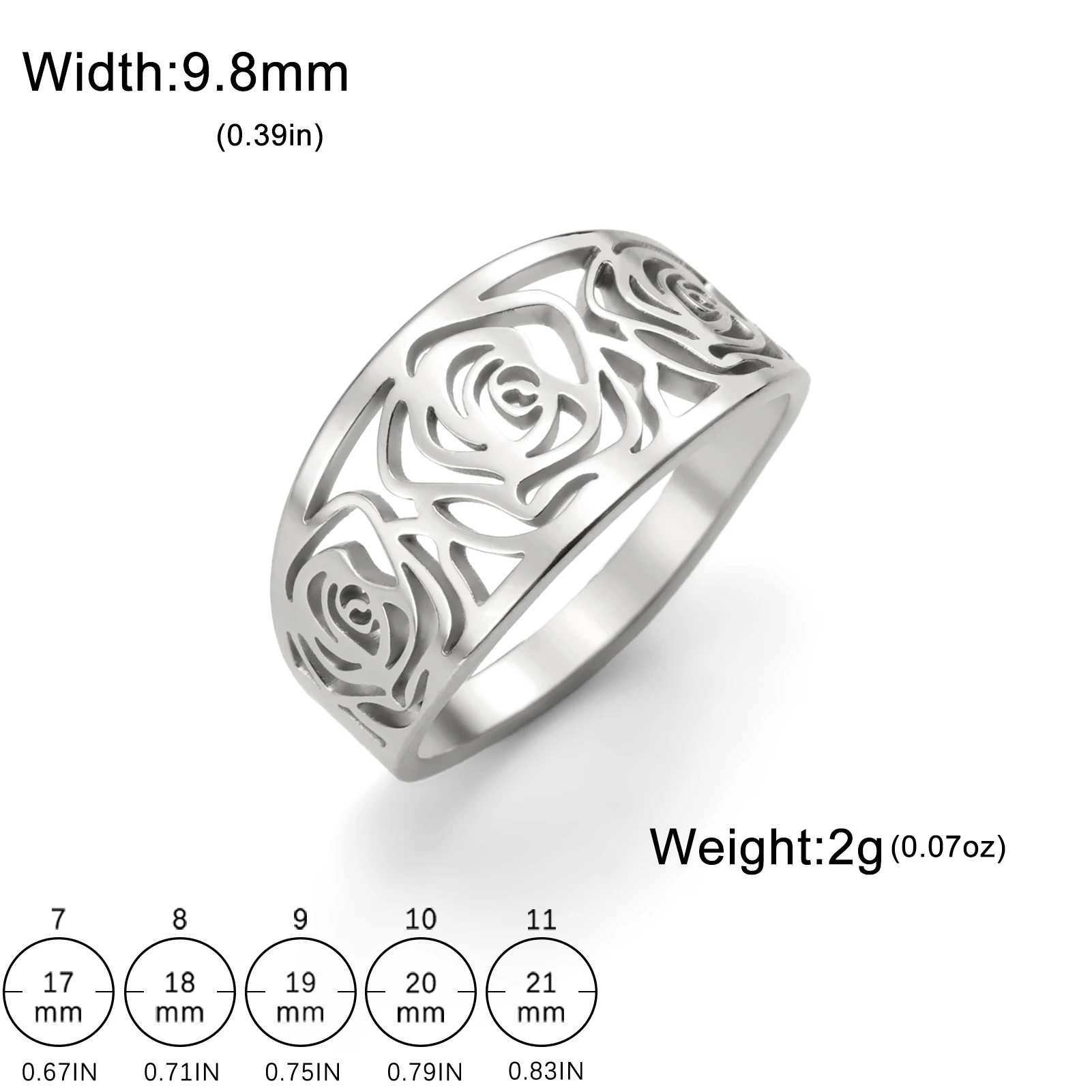 2026 Neuerscheinung Rose Damenringe Retro Edelstahl Goldfarben Täglicher Schmuck Sexy Accessoires für Frauen – Detail 17