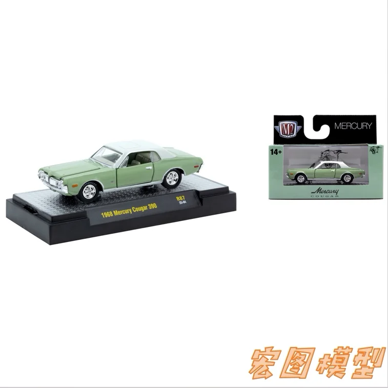 

M2 Machines 1:64 1968 Mercury Cougar 390, литая под давлением модель автомобиля из сплава, детские игрушки и подарки