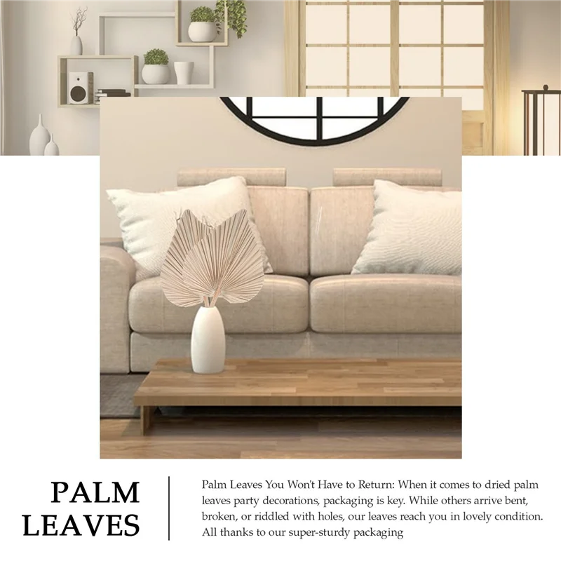 

M04K Dried Palm Leaves Room Decor 40 Pieces - 18Inch H X 10Inch W Large Natural Palm Leaf Decor For A Beautiful Boho Look