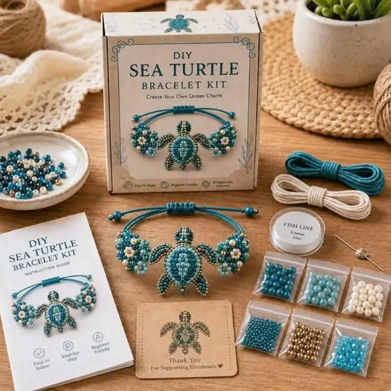 DIY Beaded Bracelet Making Kit Cute Animal DIY Bracelet Beading Kit Octopus Owl Bee Fox Design Hand Jewelry Craft Set Home Deco
