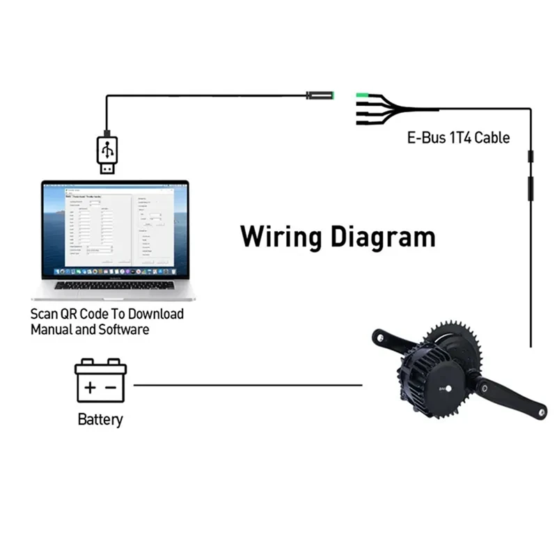 Cable de programación USB para bicicleta eléctrica, accesorio para Bafang Ebike, BBS BBSHD 8Fun, Cable de programación de Motor de transmisión media, 5 pines