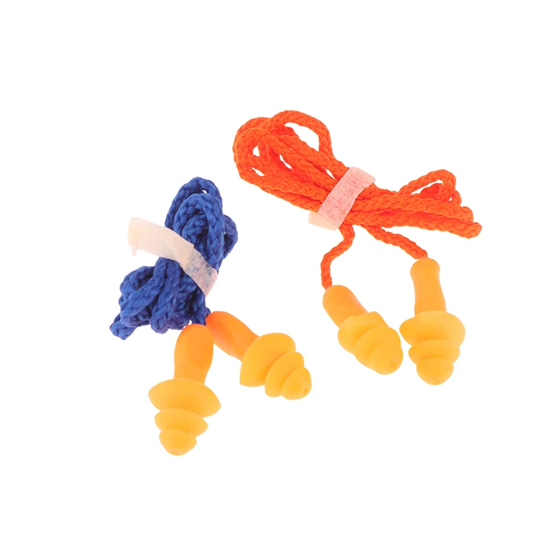 Soft Silicone Corded Ear Plug Protector Anti-Noise Ear Plug Waterproof Swimming Earplugs Anti Lost Reusable Earplug With Rope