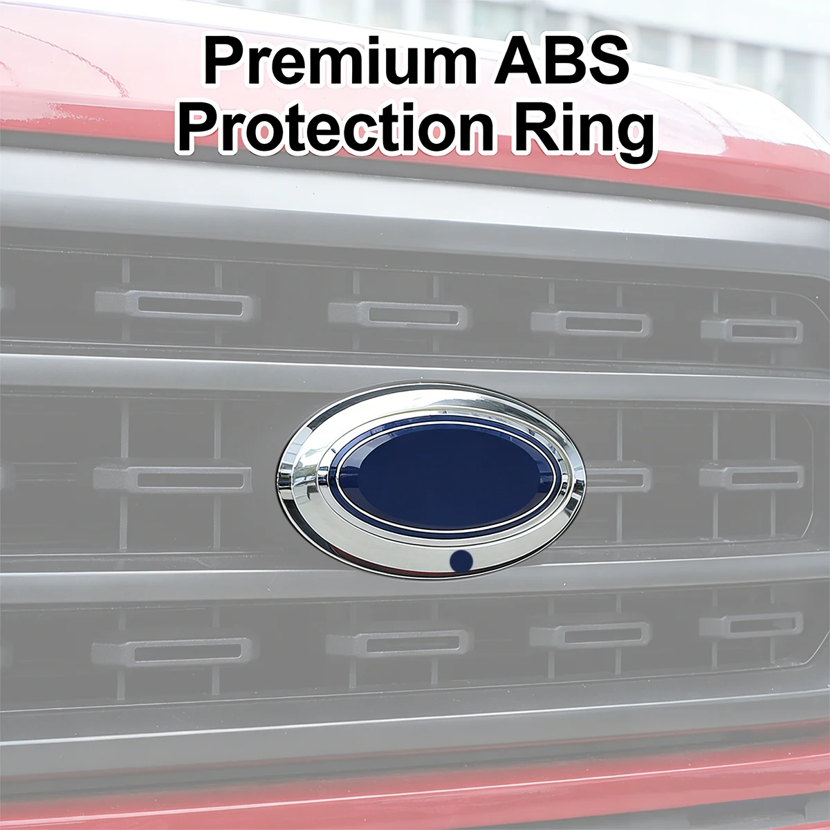 Front Grill Logo Emblem Badge Decoration Cover Trim for Ford F150 F-150 2021 2022 2023 Exterior Accessory ABS Carbon Fiber Look