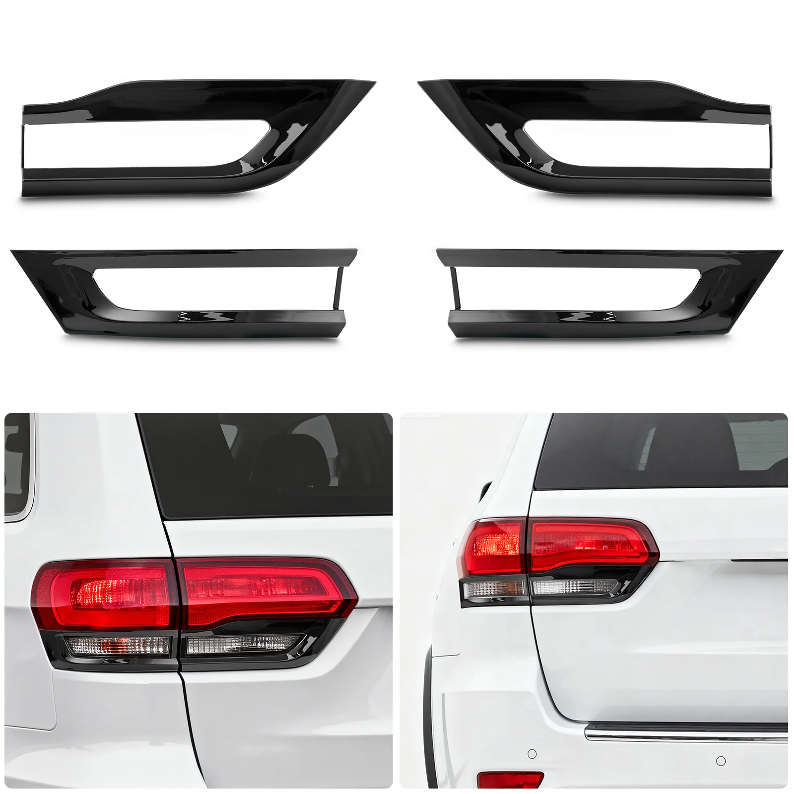 4 Teile/satz Grand Cherokee Heckklappe Rücklicht Trim Für 2014-2021 Jeep Grand Cherokee 68220970AA 68220968AA 68219812AA 68219813AA – Detail 11