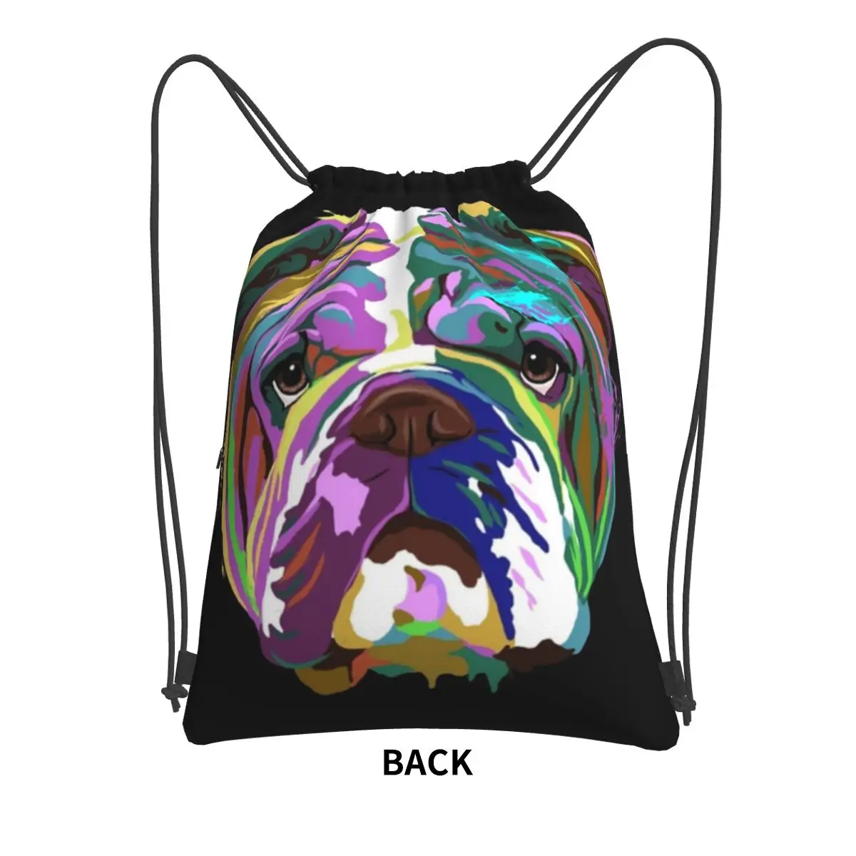 Englisch Bulldog Splash tragbare Rucksäcke Kordel zug Tasche Kordel zug Bündel Tasche Buch Taschen für Reises port Mann Frau