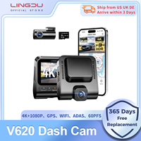 LINGDU V620 4K Dash Cam Front and Rear Dash Camera for Cars HDR Dashcam ADAS WiFi GPS Night Vision Motion Detection Parking Mode