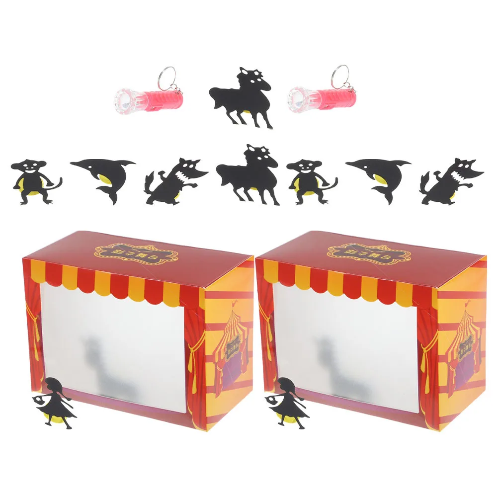 

2 комплекта теневых кукол для детей, DIY кукольный театральный набор для рукоделия, интерактивный образовательный игровой набор, креативное рассказывание детей