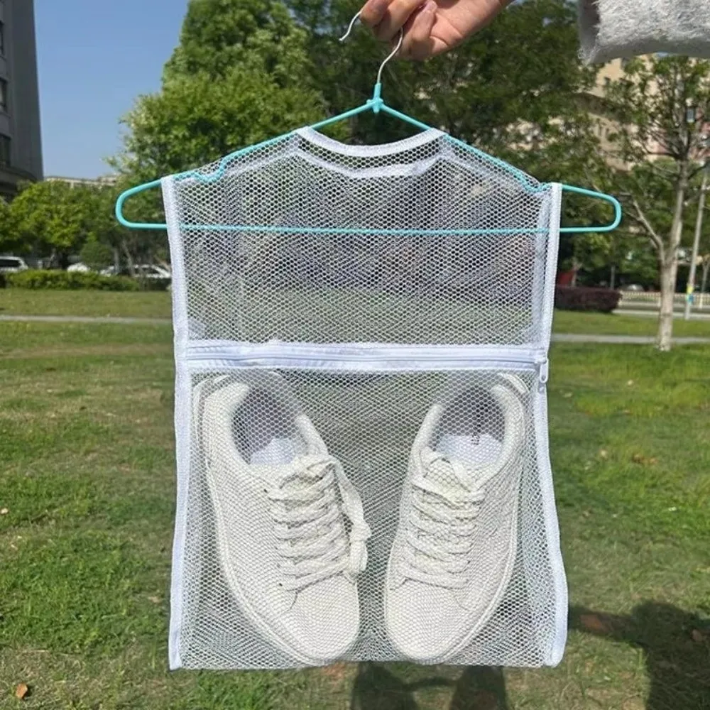 Portable Mesh Sneaker Wash Bag Durable Fabric Thick Layer Drying Net Bag Reusable Laundry Bag For Shoes Clothing Airing