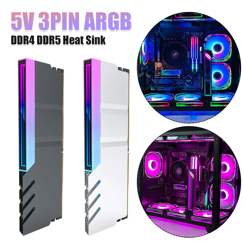 Memory Module Heatsink DDR4 DDR5 Ram Cooler Radiator 5V 3PIN ARGB AURA Sync Aluminum Alloy Heat-resistance Computer Accessories