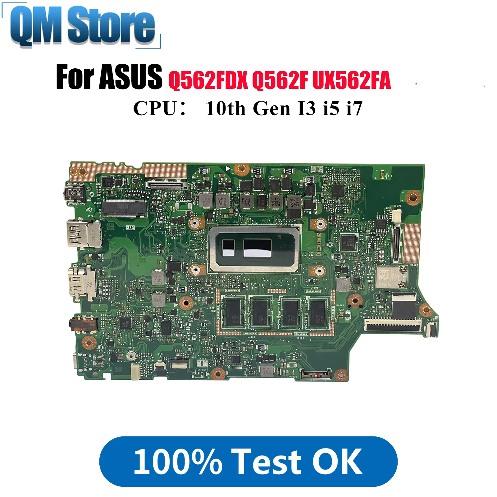 

UX562FA Материнская плата для ноутбука ASUS ZenBook Q562F UX562 UX56IQ Q562FDX Материнская плата для ноутбука с 10-го поколения I3 i5 i7 102% тестирование ОК