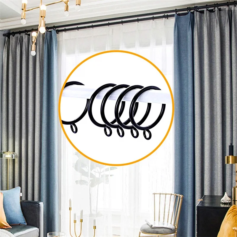 20 Packs Metal Drapery Curtain Rings Curtain Rod Rings with Eyelets Hanging Rings For Curtains And Rods