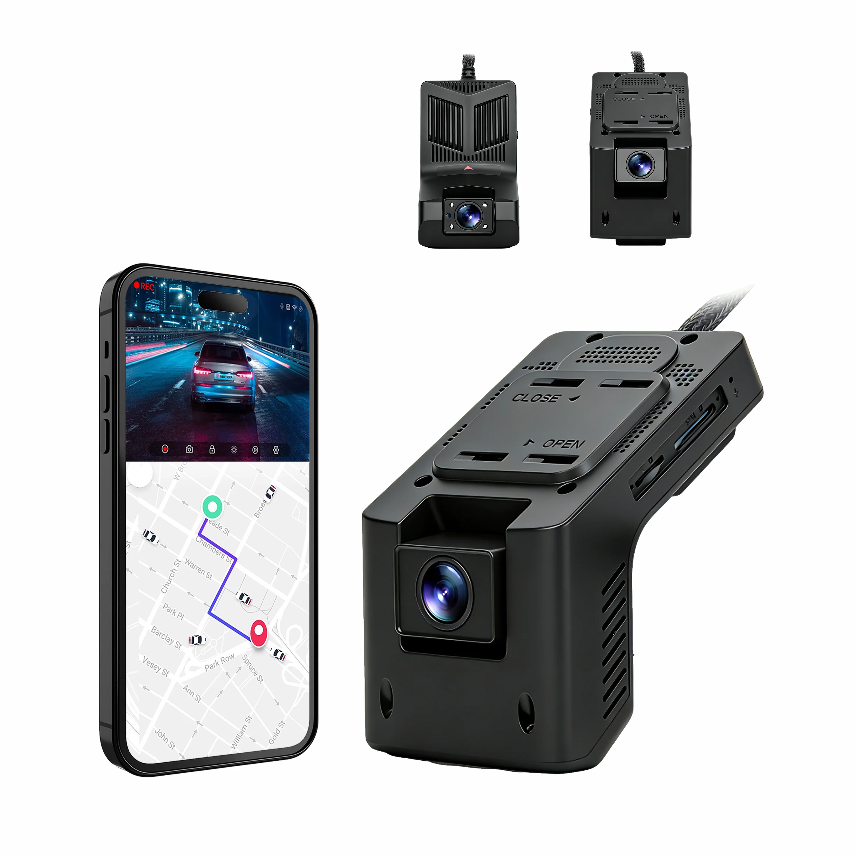 Dual channel 4G driving recorder, high definition 1080p/720p recording, WDR loop recording, compatible with Tesla black box
