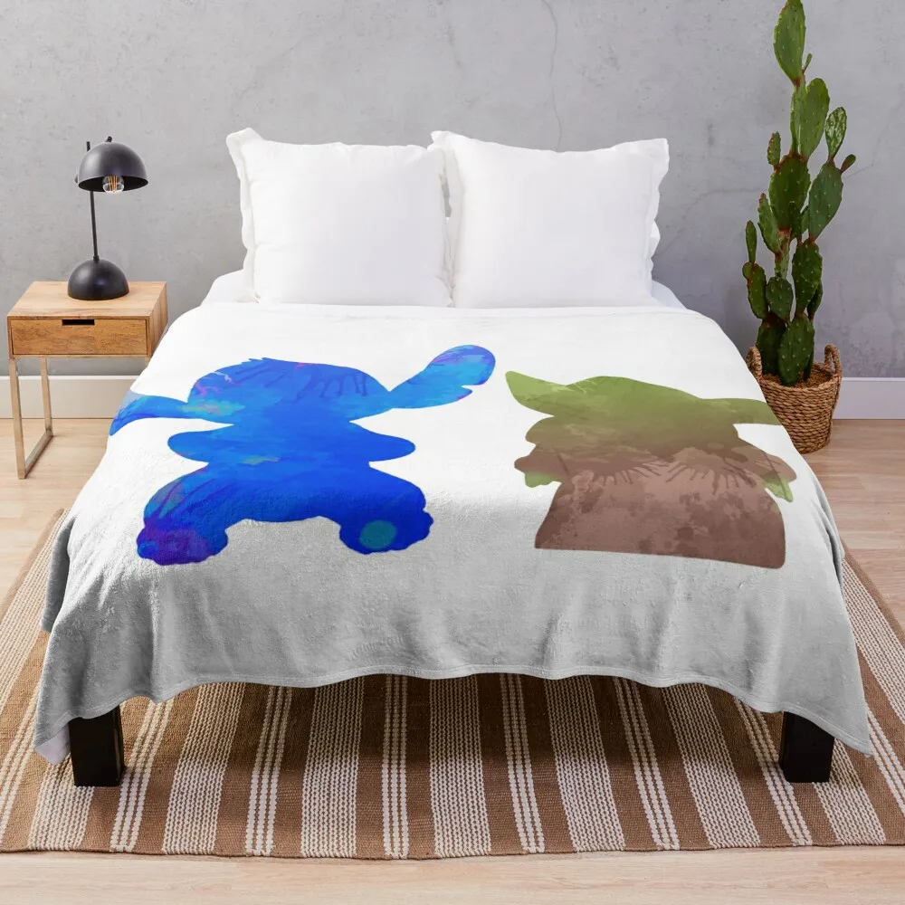 

Alien and Baby Inspired Silhouette Throw Blanket Decorative Beds blankets and throws Blankets