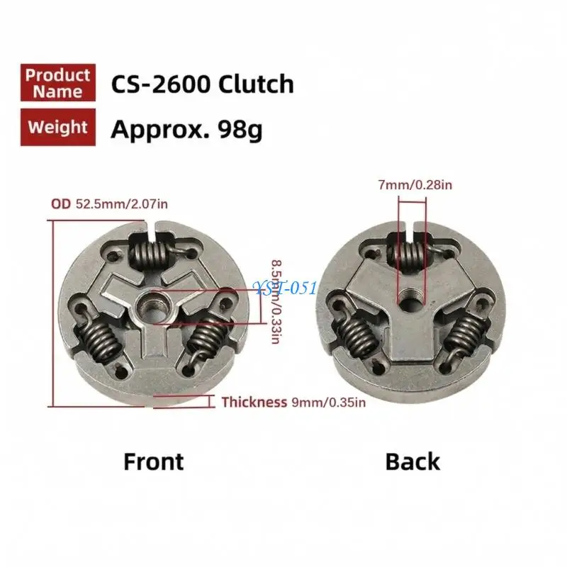 E15A Precisions Engineered Clutch Assembly Replacement For Heavy Duty Chainsaws CS260 CS351 CS4200 Strong Steel Construction
