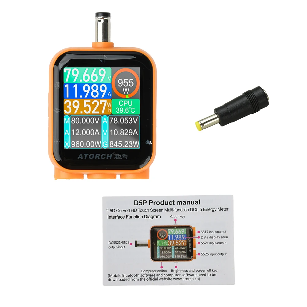 B50 Hochpräzisions-Tester 4,5-80V 600W Digitales Display Voltmeter Amperemeter Wattmeter DC Strom Spannung Leistung DC5.5 Anschluss-Tester – Detail 23