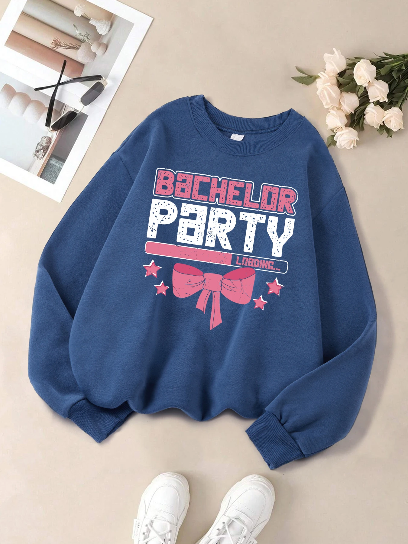 Felpa con motivo di caricamento per addio al celibato Felpe sportive unisex alla moda Street Harajuku Tuta Pullover larghi Hip Hop