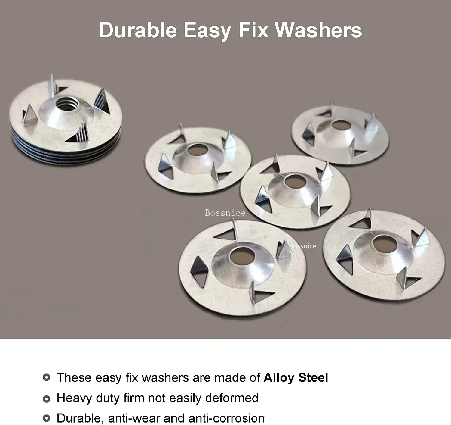 100Pcs 28mm 4-Claw Easy Fix Washers Nail Gaskets for Gypsum Board Extruded Plate Insulation Thermoboard Fixed Backer Boards