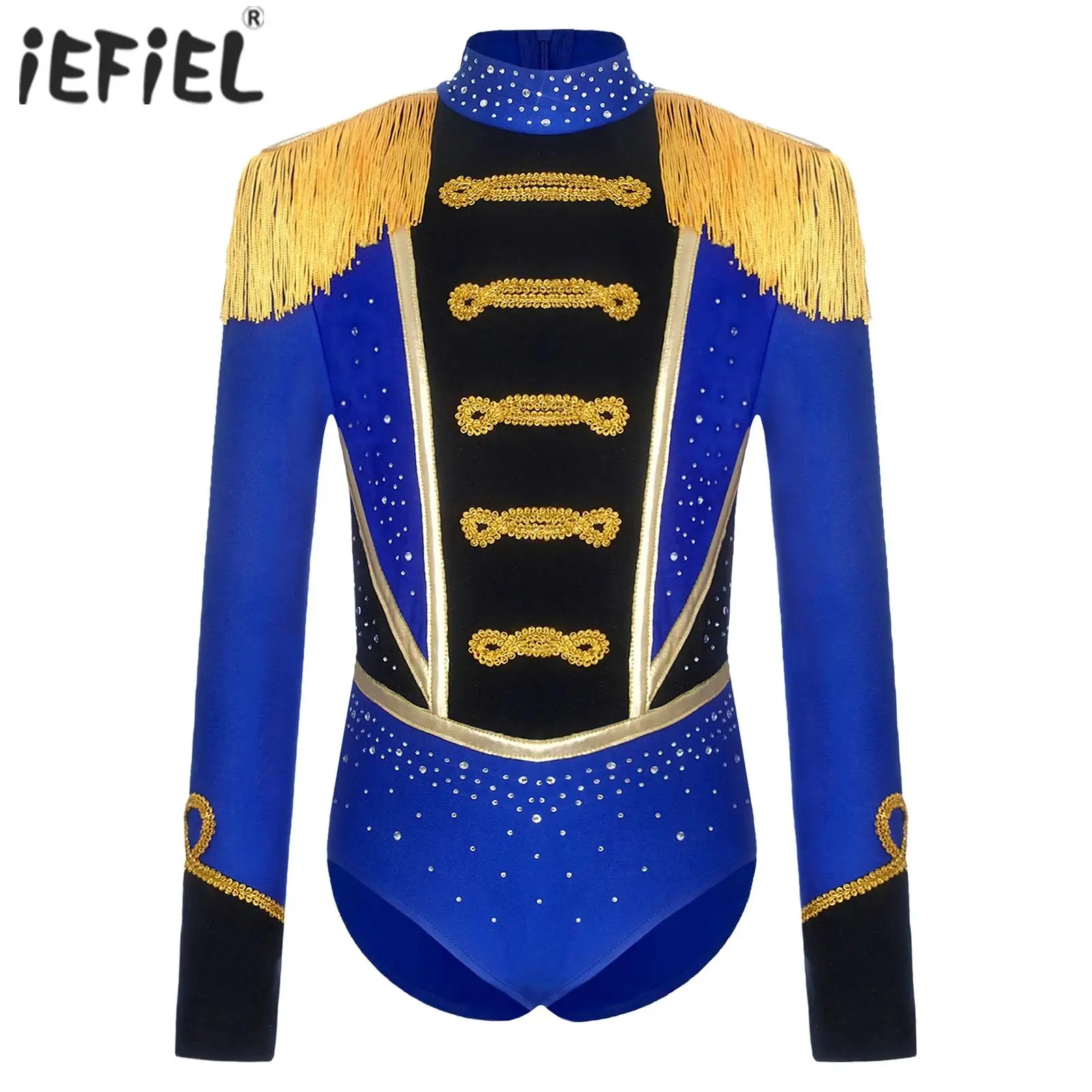 

Girls Circus Ringmaster Roleplay Costume Showman Majorette Tassel Leotard Bodysuit Halloween Carnival Lion Tamer Cosplay Costume