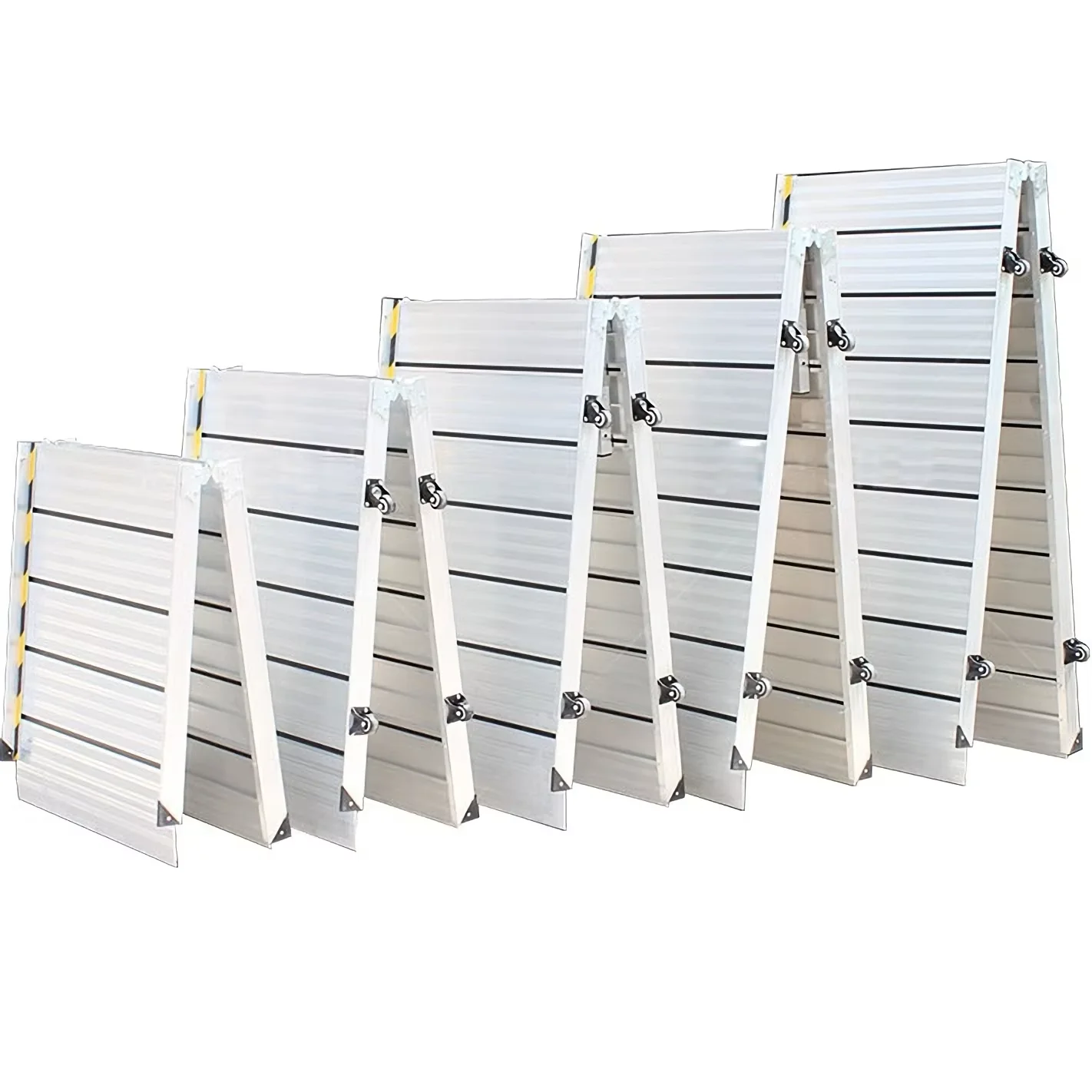 

2025 Chinese Factory Lightweight Silver 2m 6.5ft Two Fold Aluminum Ramps for Motorcycle Portable Folding Ramp