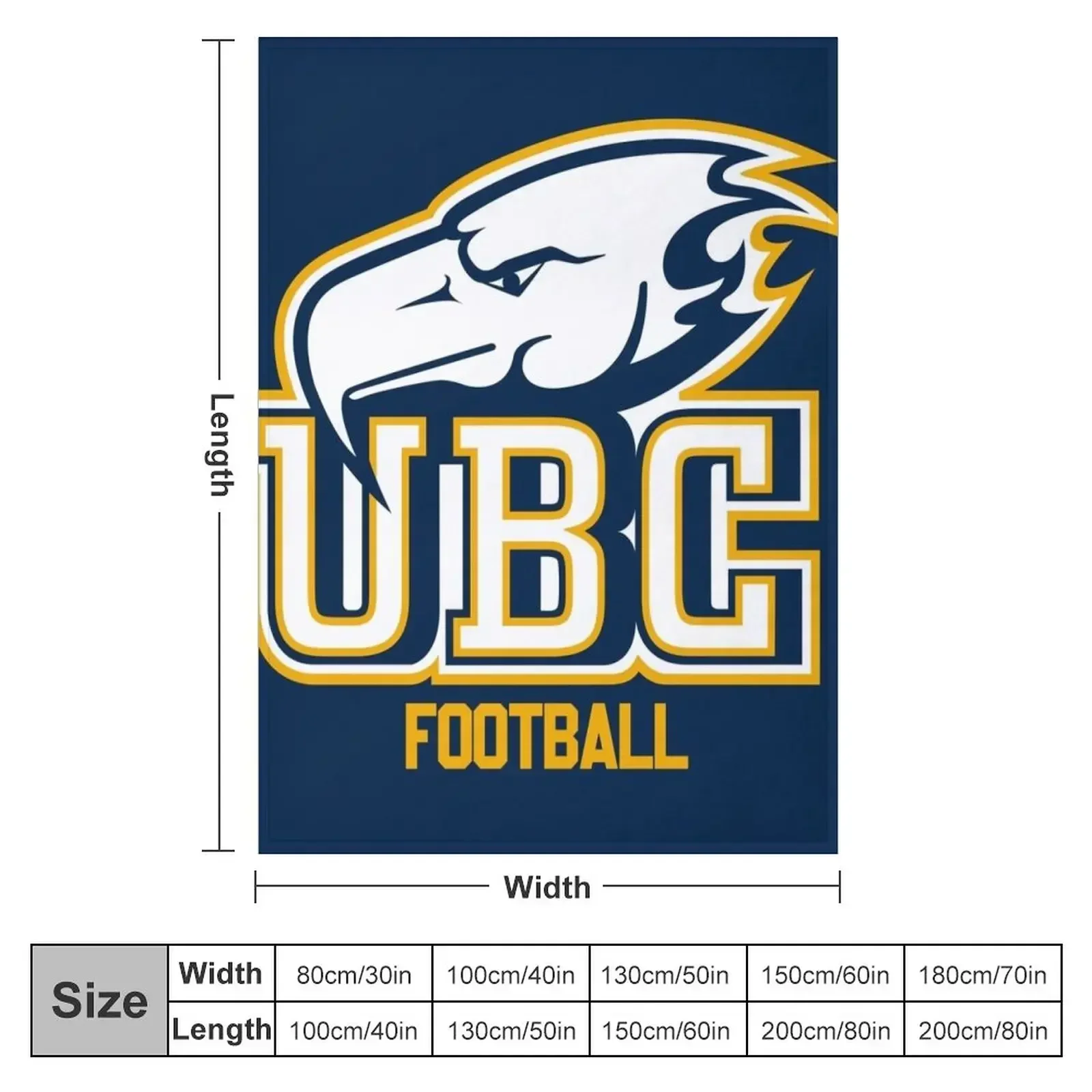 UBC Thunderbirds FOOTBALL Throw Blanket Tourist For Decorative Sofa Nap Blankets