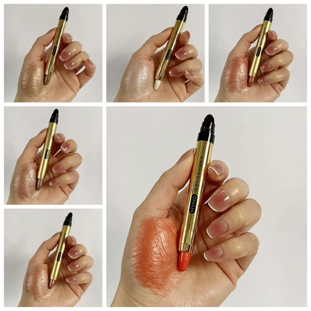 Canetas de sombra de olho com glitter, à prova d'água, cabeça dupla, contorno, sombra de olhos, natural, à prova de manchas, aegyo sal, destaque, casamento