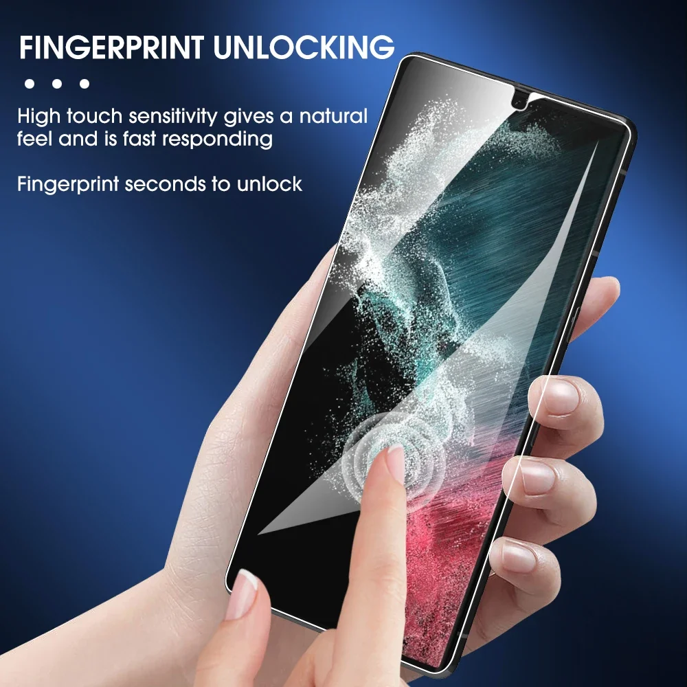 Glass for Samsung Galaxy S24 Ultra 9H Hardness Tempered Film Screen Protector Support Fingerprint Unlock for Samsung S24/S24plus