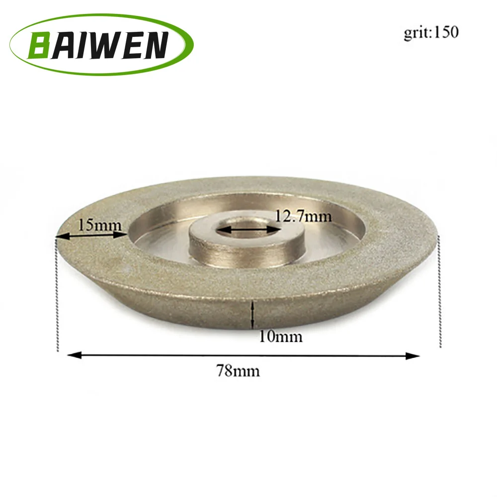 1PC 78x12.7x10mm Diamond Coated Grinding Wheel 45 degree Diamond Disc 150Grit for Sharpening Grinding Chamfering Abrasive Tools